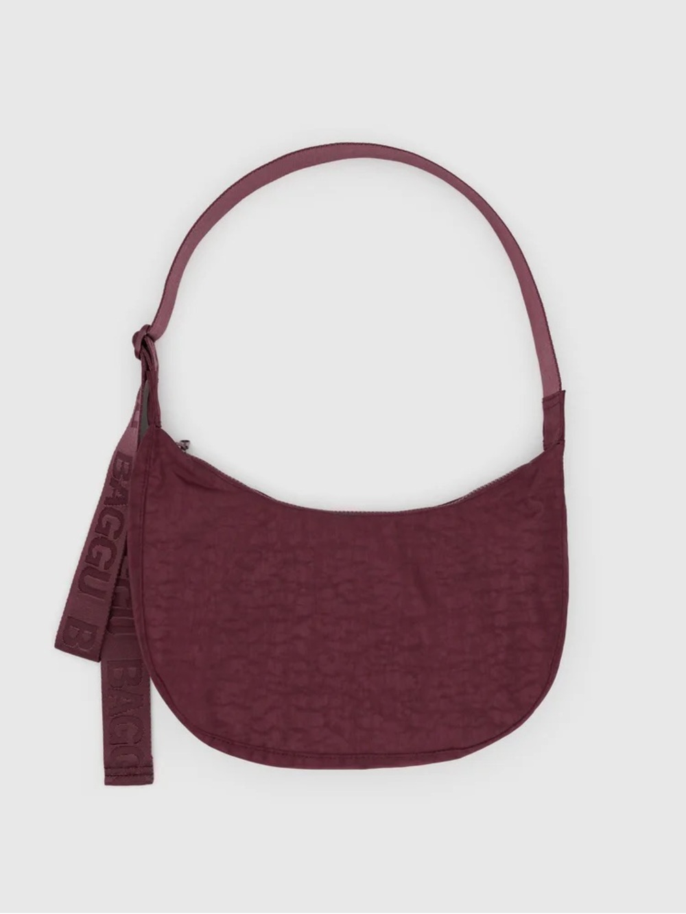 BAGGU Medium Nylon Crescent Bag Mahogany